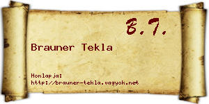 Brauner Tekla névjegykártya
